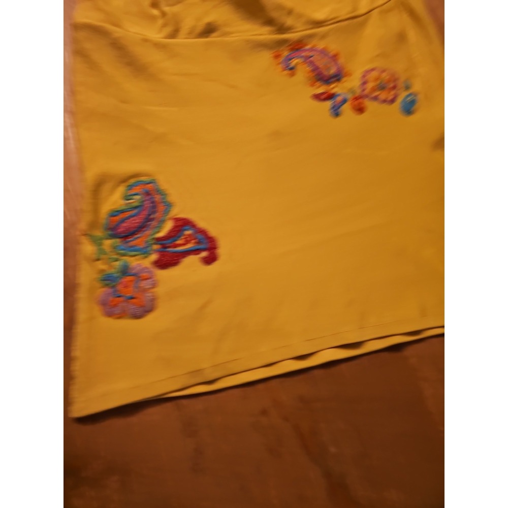 Polo Ralph Lauren Silk Yellow Embroidered Women Halter Top Size LARGE - Picture 6 of 10